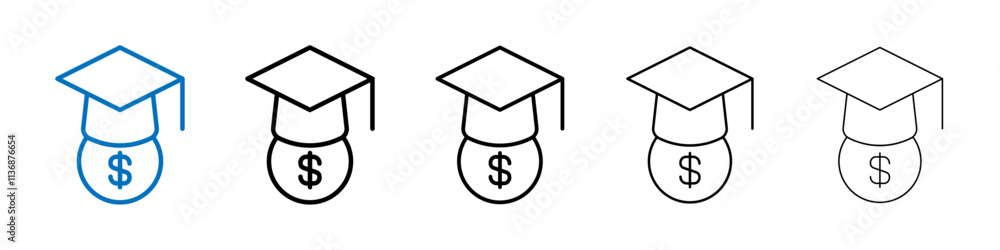 Poster education cost icon outline vector logo for web ui