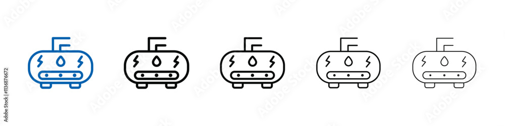 Poster electric heating boiler icon outline vector logo for web ui