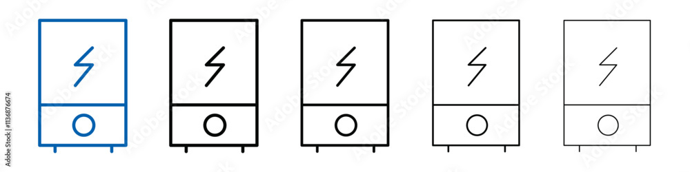 Poster electric heating boiler icon outline vector logo for web ui