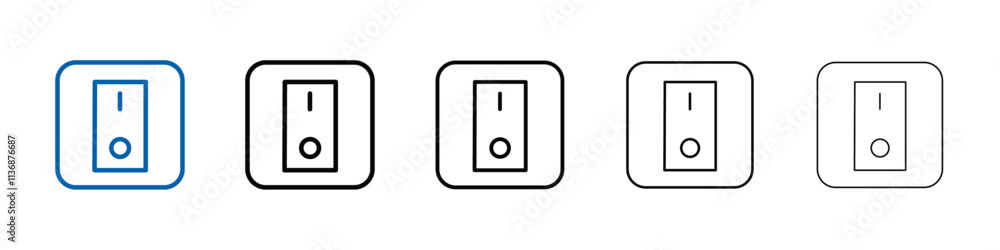 Aufkleber electric switch icon outline vector logo for web ui