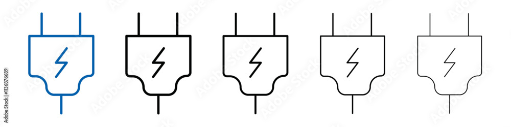 Poster electric plug icon outline vector logo for web ui