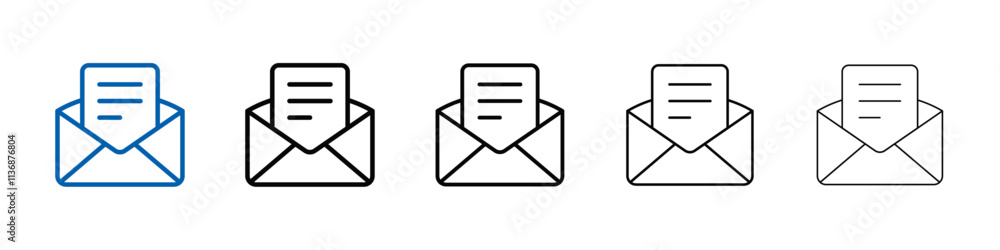 Poster email icon outline vector logo for web ui