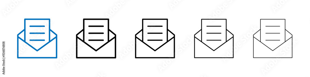 Aufkleber Email icon Outline vector logo for web ui