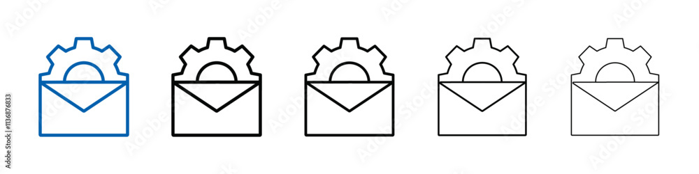 Aufkleber Email settings icon Outline vector logo for web ui