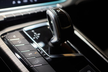 Macro shot of a car gear lever an essential auto part