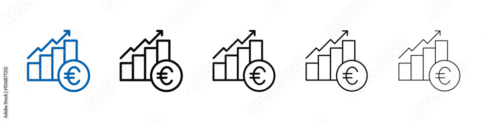 Poster Euro chart icon Outline vector logo for web ui