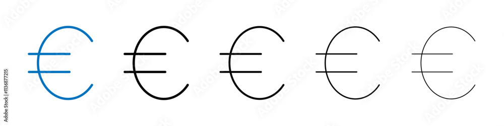 Poster euro icon outline vector logo for web ui