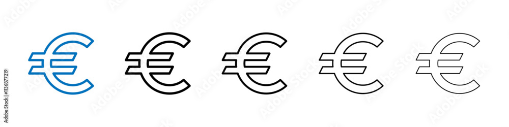 Poster euro icon outline vector logo for web ui