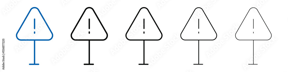 Poster Exclamation danger icon Outline vector logo for web ui