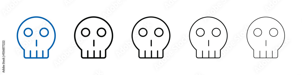 Poster Evil skull icon Outline vector logo for web ui