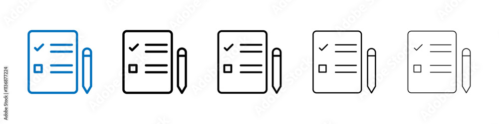 Poster exam icon outline vector logo for web ui