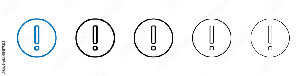 Poster Exclamation icon Outline vector logo for web ui