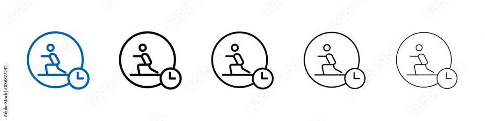 Aufkleber exercise time icon outline vector logo for web ui