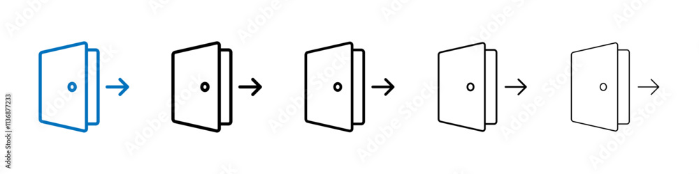 Aufkleber Exit icon Outline vector logo for web ui