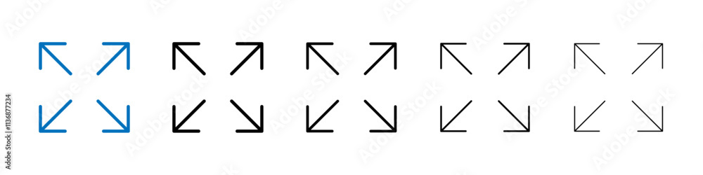 Poster Expand icon Outline vector logo for web ui
