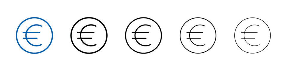 euro sign icon Outline vector logo for web ui