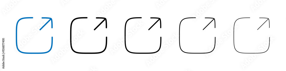 Poster external link icon outline vector logo for web ui