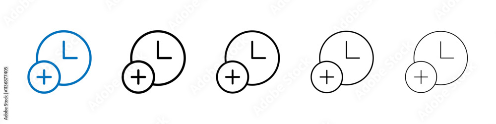Aufkleber Extra hours icon Outline vector logo for web ui
