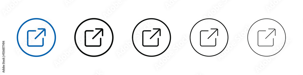 Aufkleber external link icon outline vector logo for web ui