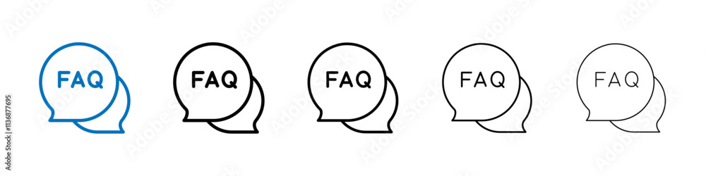 Aufkleber faq icon outline vector logo for web ui