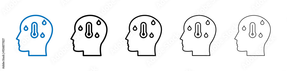 Poster fever icon outline vector logo for web ui
