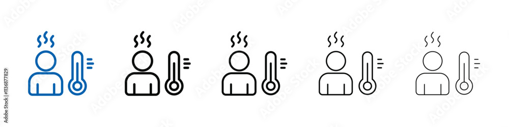 Poster fever, high temperature icon outline vector logo for web ui