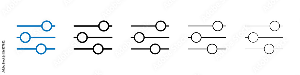 Aufkleber filter control icon outline vector logo for web ui