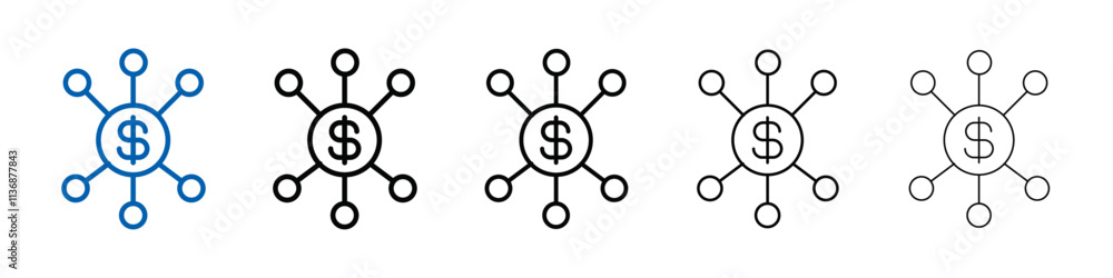 Aufkleber financial scheme icon outline vector logo for web ui