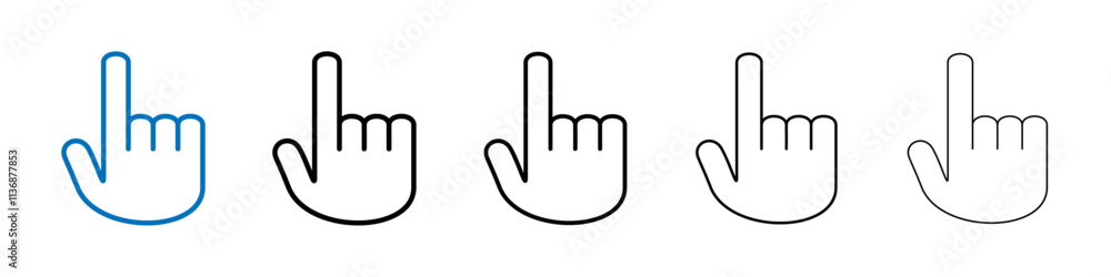 Poster finger icon outline vector logo for web ui