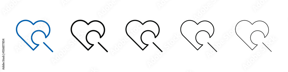 Poster find love icon outline vector logo for web ui