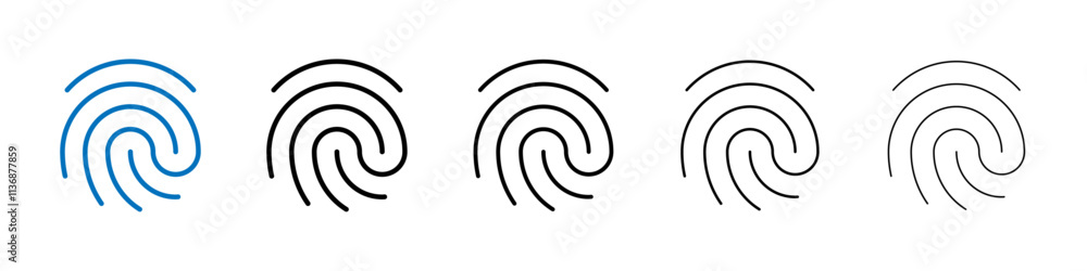 Poster fingerprint icon outline vector logo for web ui