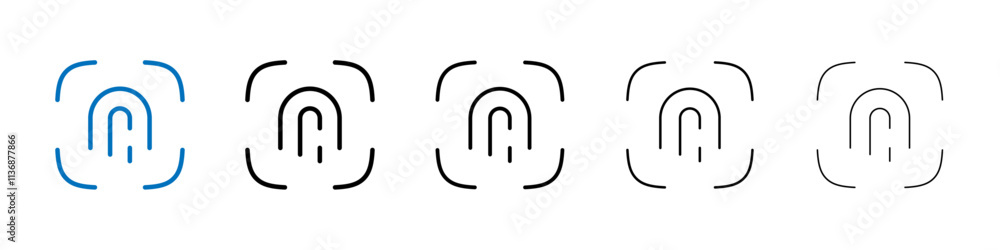 Aufkleber fingerprint icon outline vector logo for web ui
