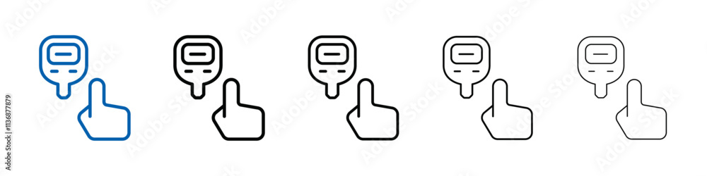 Poster Fingertip pulse oximeter icon Outline vector logo for web ui