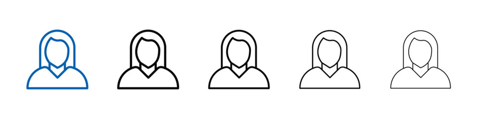 Female icon Outline vector logo for web ui