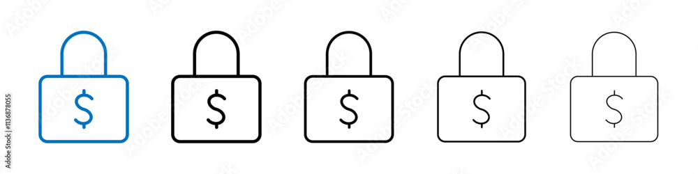 Aufkleber fixed price icon outline vector logo for web ui