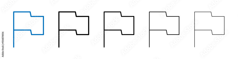 Aufkleber flag icon outline vector logo for web ui