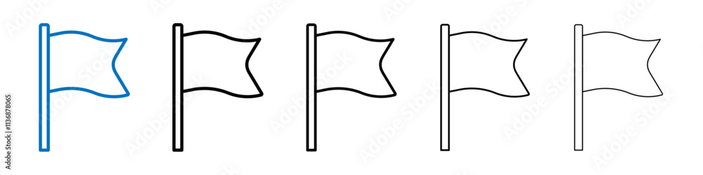 Poster flag icon outline vector logo for web ui
