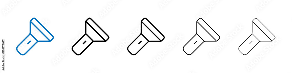 Aufkleber flash light icon outline vector logo for web ui