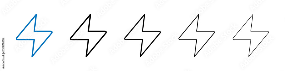 Aufkleber flash icon outline vector logo for web ui