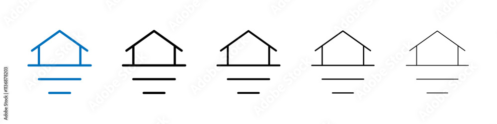 Aufkleber Flood icon Outline vector logo for web ui