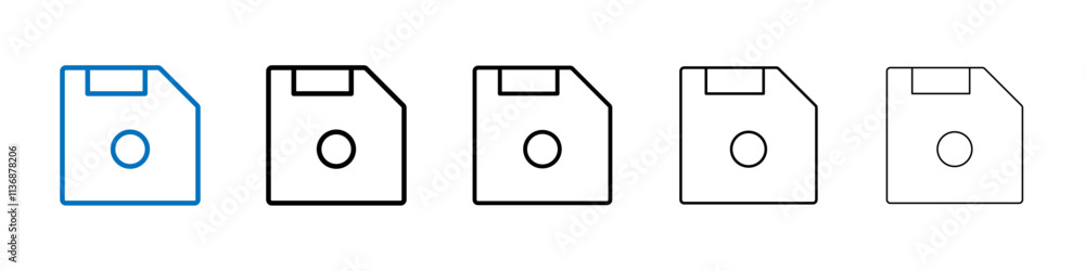 Aufkleber floppy disk icon outline vector logo for web ui