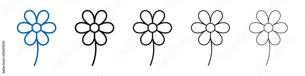 Poster flower icon outline vector logo for web ui