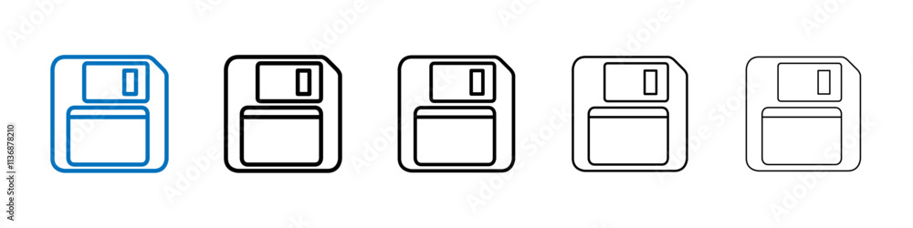 Fototapete floppy disk icon outline vector logo for web ui