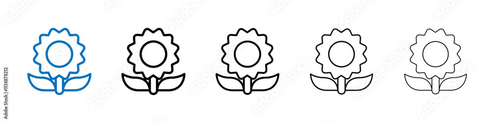 Poster flower icon outline vector logo for web ui