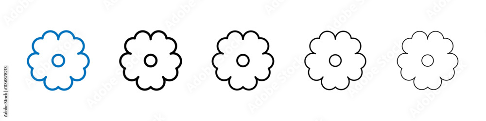 Poster flower icon outline vector logo for web ui