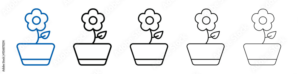 Poster flower icon outline vector logo for web ui