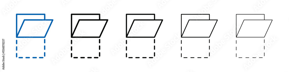 Poster folded paper icon outline vector logo for web ui