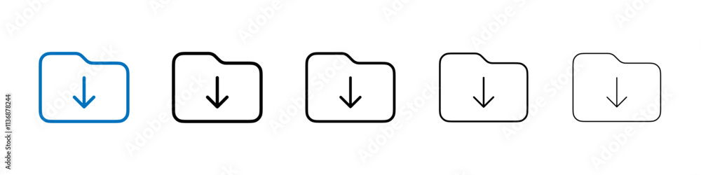 Poster folder download icon outline vector logo for web ui