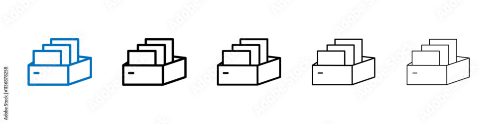 Poster Folder box icon Outline vector logo for web ui
