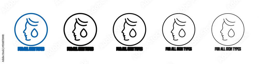 Poster for all skin types icon Outline vector logo for web ui